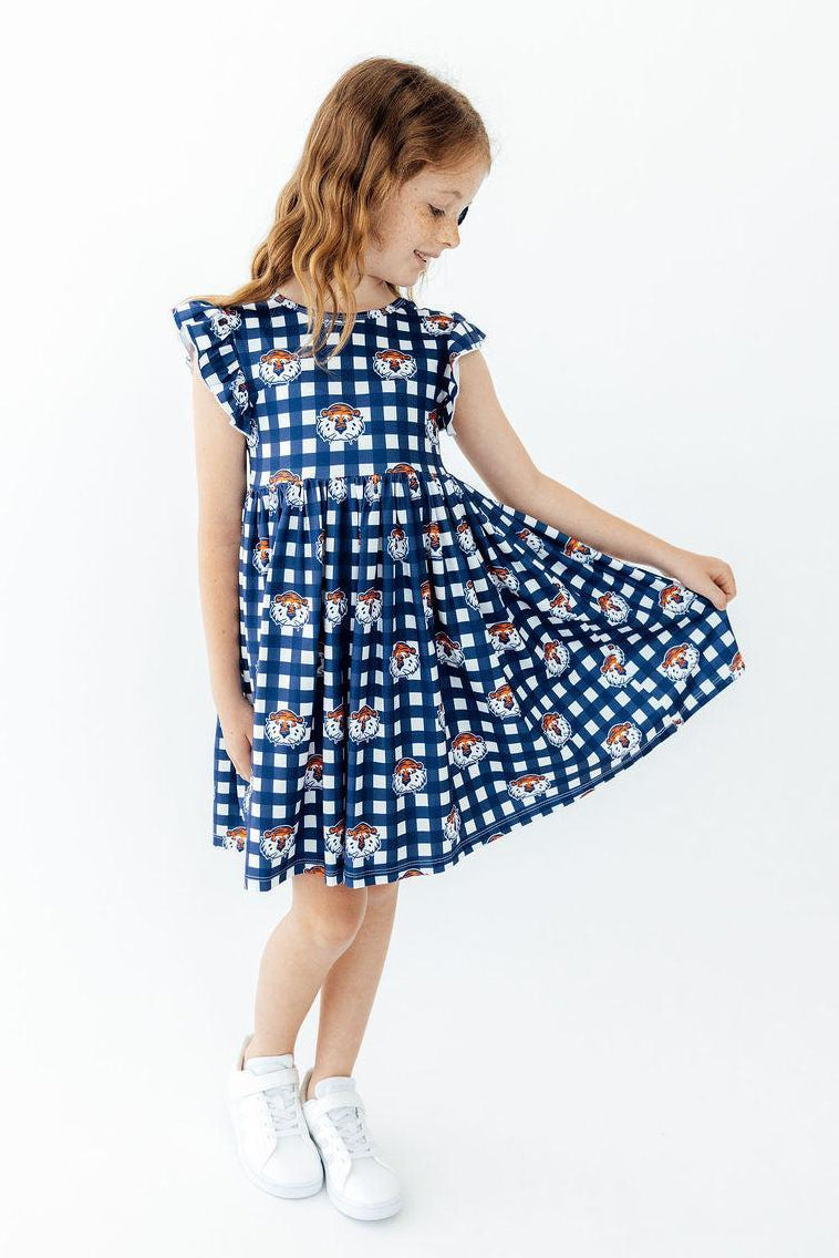 Polyester Blend Twirl Dress - Auburn Plaid by Mila & Rose ® (view 7 of 7)