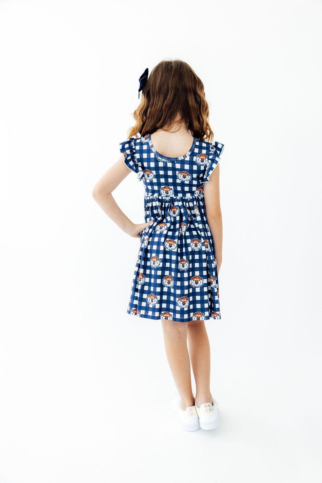 Polyester Blend Twirl Dress - Auburn Plaid by Mila & Rose ® (view 5 of 7)