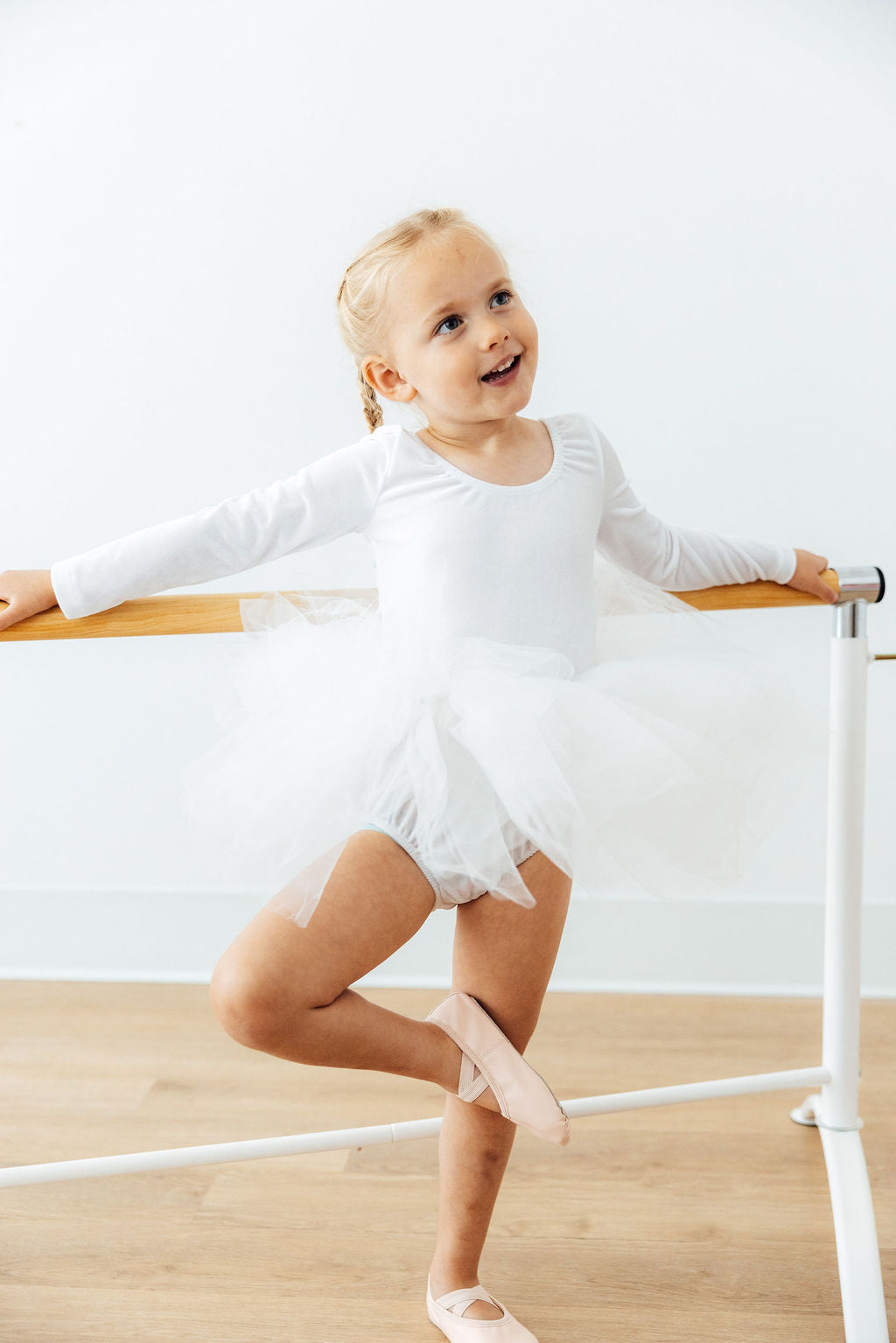 White Velvet L/S Tutu Leotard by Mila & Rose ®