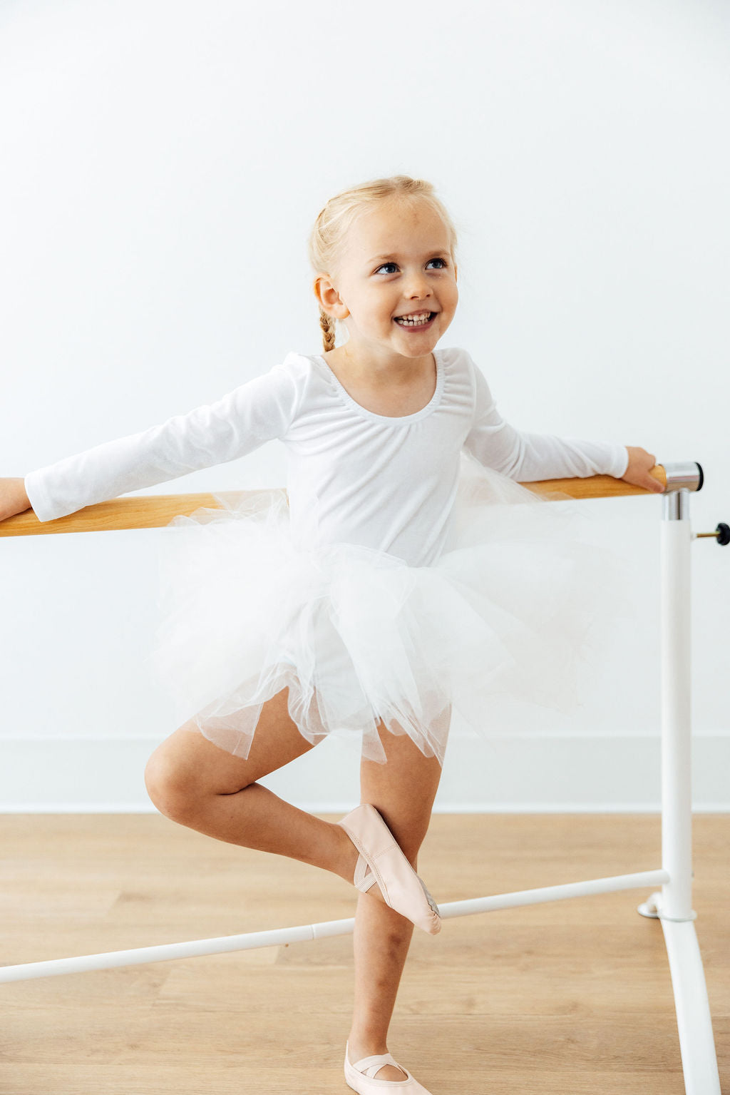 White Velvet L/S Tutu Leotard by Mila & Rose ®