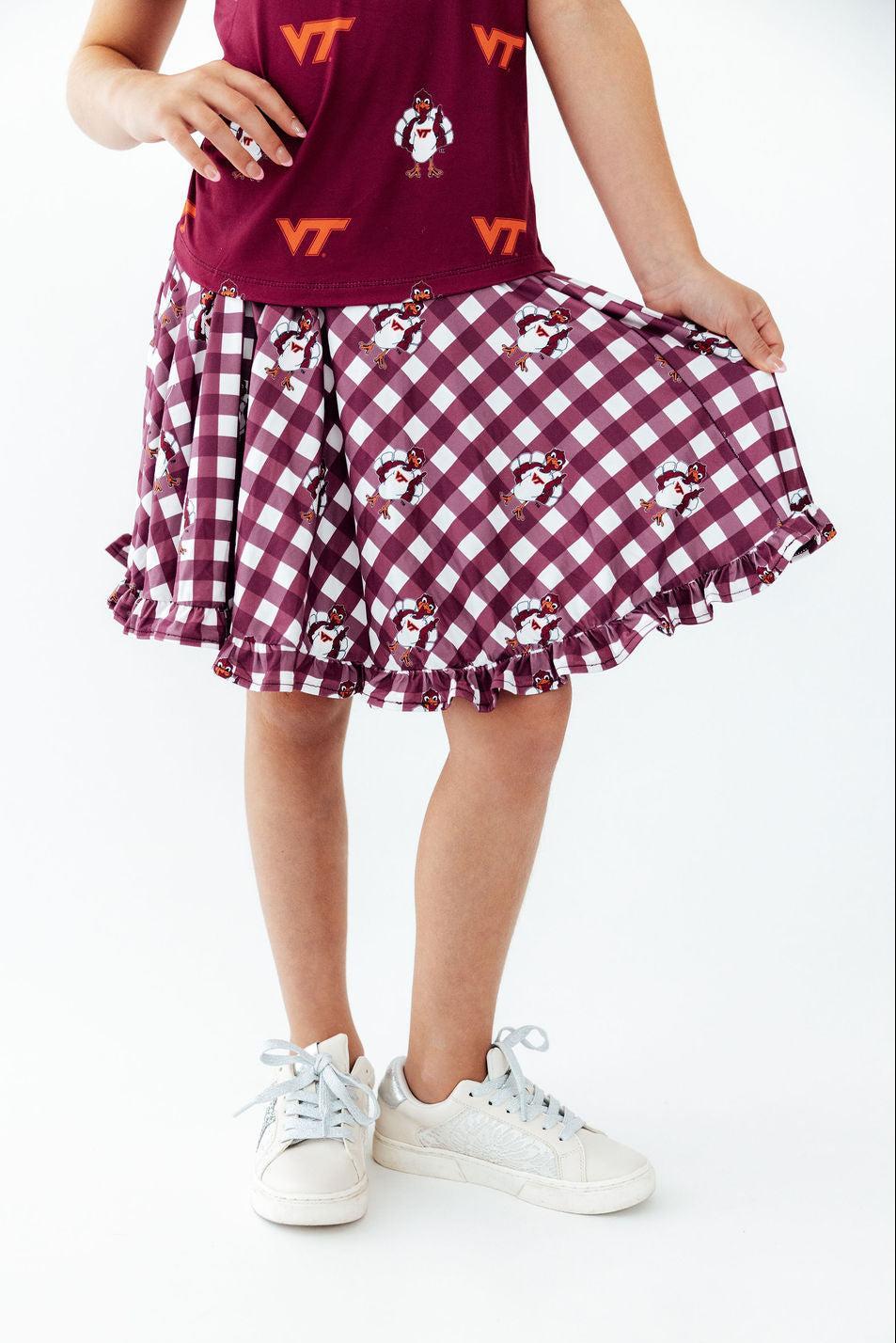 Virginia Tech Plaid Hokie Ruffle Twirl Skort by Mila & Rose ®