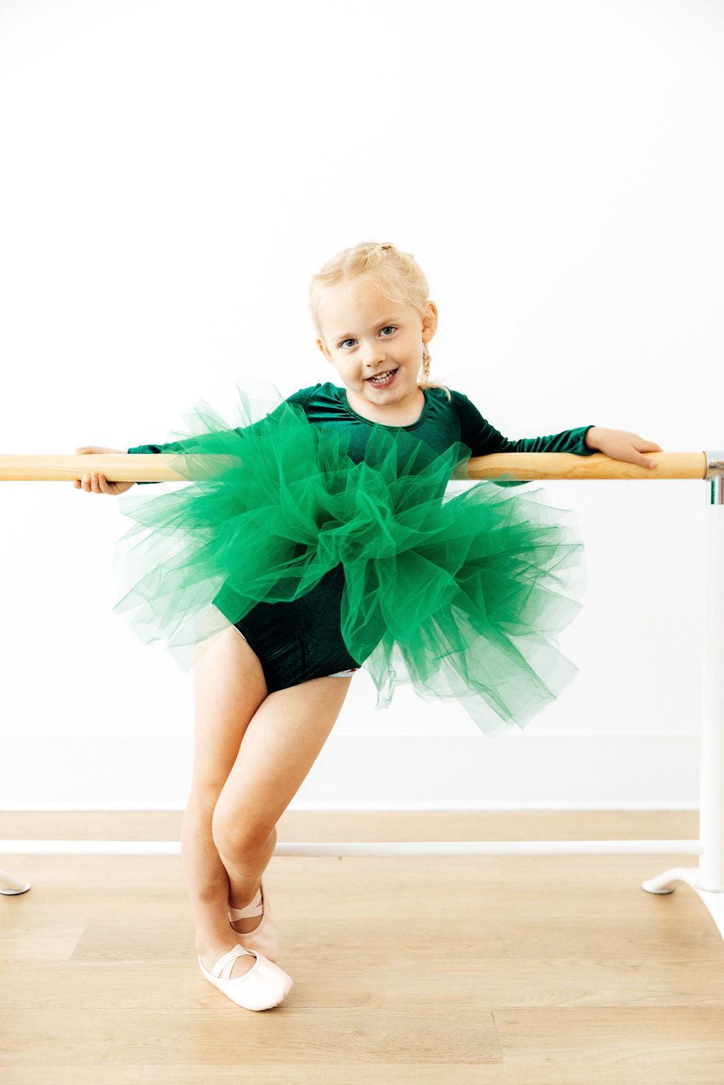 Hunter Green Velvet L/S Tutu Leotard by Mila & Rose ®