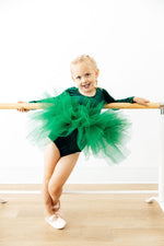 Hunter Green Velvet L/S Tutu Leotard by Mila & Rose ®