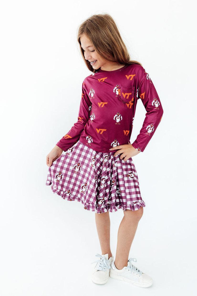 Virginia Tech Plaid Hokie Ruffle Twirl Skort by Mila & Rose ®