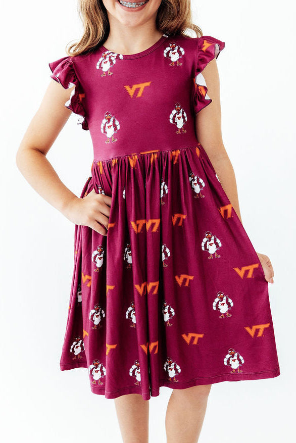 Virginia Tech Maroon Hokie Flutter Twirl Dress by Mila & Rose ®