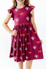 Virginia Tech Maroon Hokie Flutter Twirl Dress by Mila & Rose ®