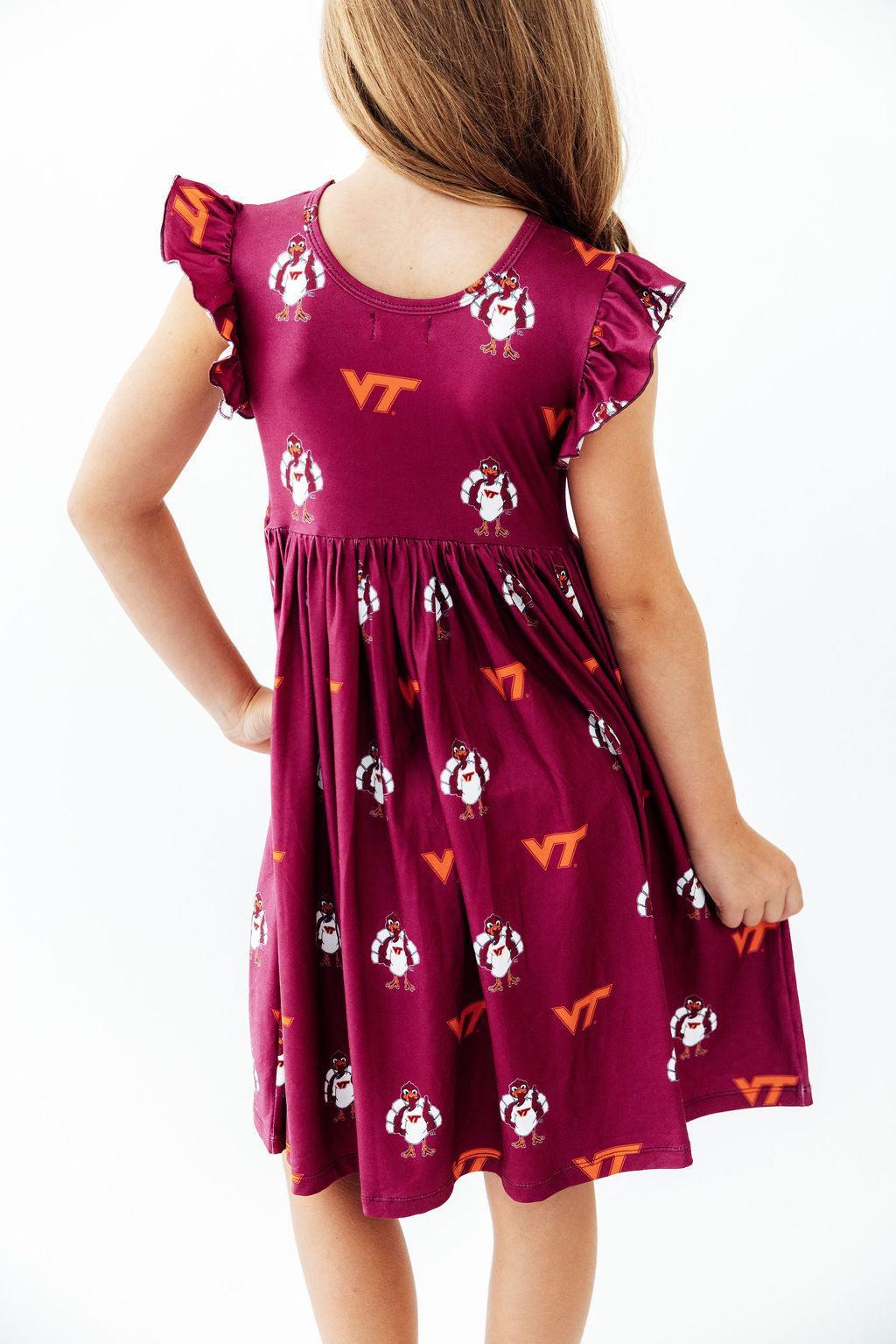 Virginia Tech Maroon Hokie Flutter Twirl Dress by Mila & Rose ®