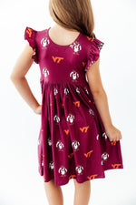 Virginia Tech Maroon Hokie Flutter Twirl Dress by Mila & Rose ®