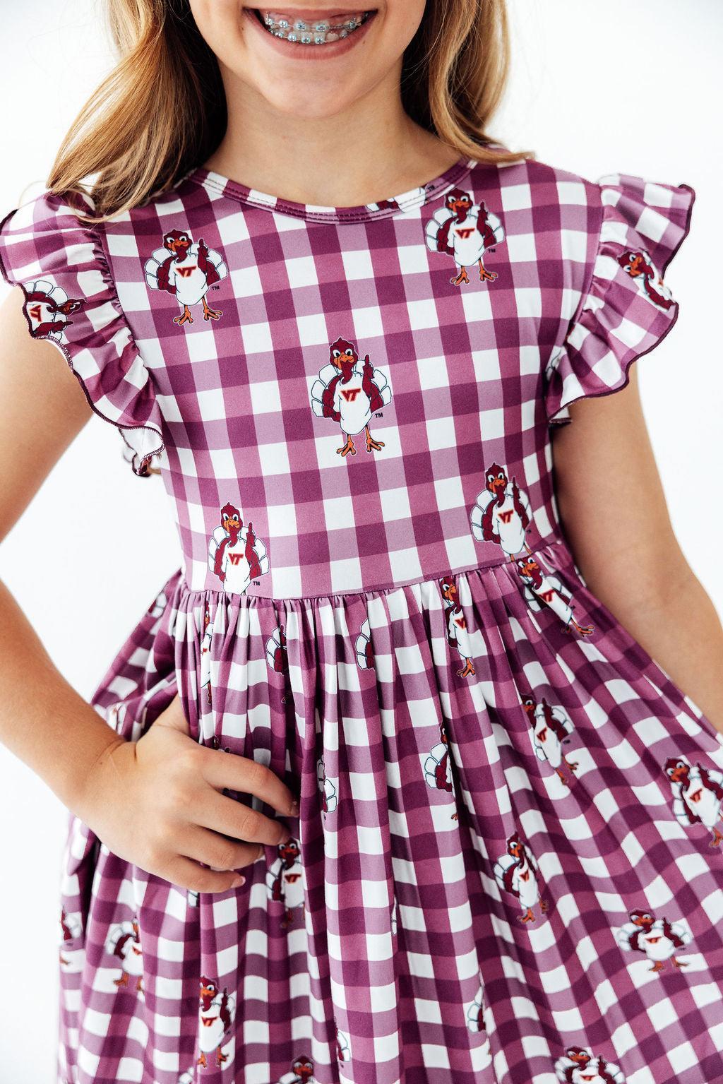Virginia Tech Plaid Hokie Flutter Twirl Dress by Mila & Rose ®