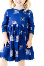 Montana State University Blue Bobcat 3/4 Sleeve Pocket Twirl Dress by Mila & Rose ®