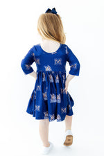 Montana State University Blue Bobcat 3/4 Sleeve Pocket Twirl Dress by Mila & Rose ®