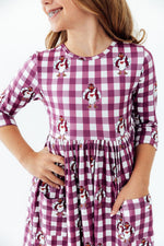Virginia Tech Plaid Hokie 3/4 Sleeve Pocket Twirl Dress by Mila & Rose ®