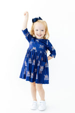 Montana State University Blue Bobcat 3/4 Sleeve Pocket Twirl Dress by Mila & Rose ®