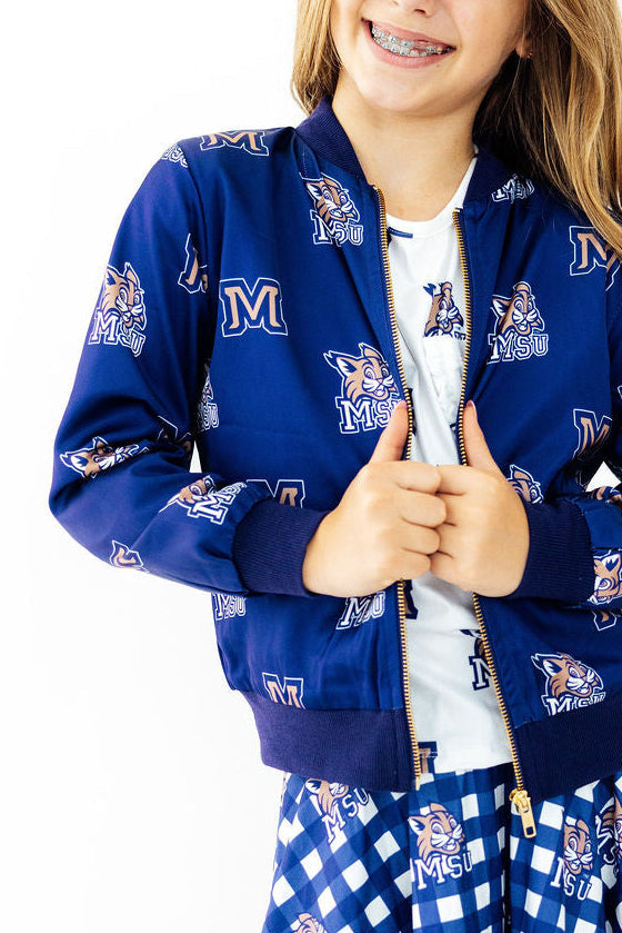 Montana State University Blue Bobcat Satin Jacket by Mila & Rose ®
