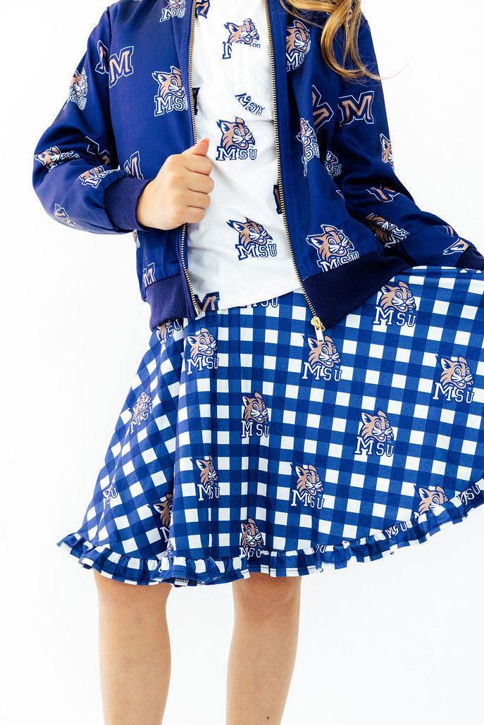 Montana State University Plaid Bobcat Ruffle Twirl Skort by Mila & Rose ®