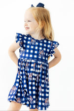 Montana State University Plaid Bobcat Flutter Twirl Dress by Mila & Rose ®