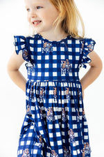 Montana State University Plaid Bobcat Flutter Twirl Dress by Mila & Rose ®