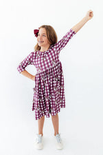 Virginia Tech Plaid Hokie 3/4 Sleeve Pocket Twirl Dress by Mila & Rose ®