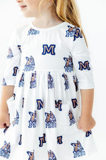 Montana State University White Bobcat 3/4 Sleeve Pocket Twirl Dress by Mila & Rose ®