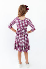 Virginia Tech Plaid Hokie 3/4 Sleeve Pocket Twirl Dress by Mila & Rose ®