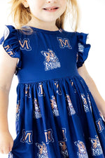 Montana State University Blue Bobcat Flutter Twirl Dress by Mila & Rose ®