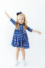 Montana State University Plaid Bobcat 3/4 Sleeve Pocket Twirl Dress by Mila & Rose ®