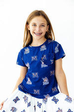 Montana State University Blue Bobcat Ruffle Pocket Tee by Mila & Rose ®
