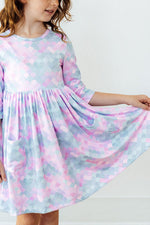 Mermaid Magic 3/4 Sleeve Pocket Twirl Dress by Mila & Rose ®