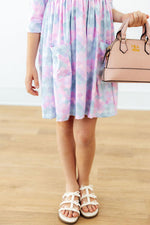 Mermaid Magic 3/4 Sleeve Pocket Twirl Dress by Mila & Rose ®