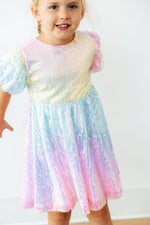 Ombre Puff Sleeve Sequin Dress by Mila & Rose ®