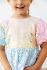 Ombre Puff Sleeve Sequin Dress by Mila & Rose ®