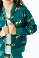 North Dakota State University Green Bison Satin Jacket by Mila & Rose ®