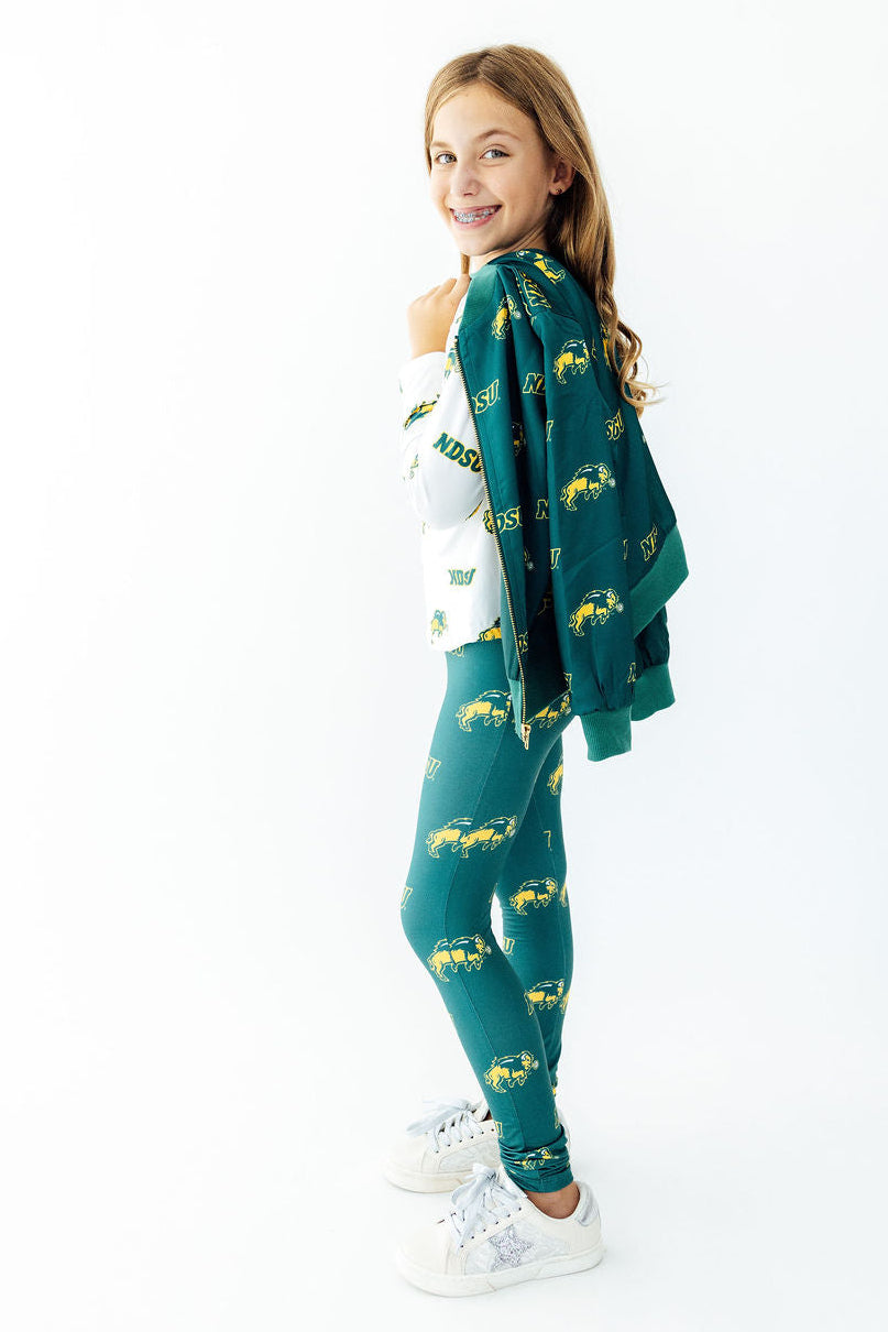 North Dakota State University Green Bison Satin Jacket by Mila & Rose ®