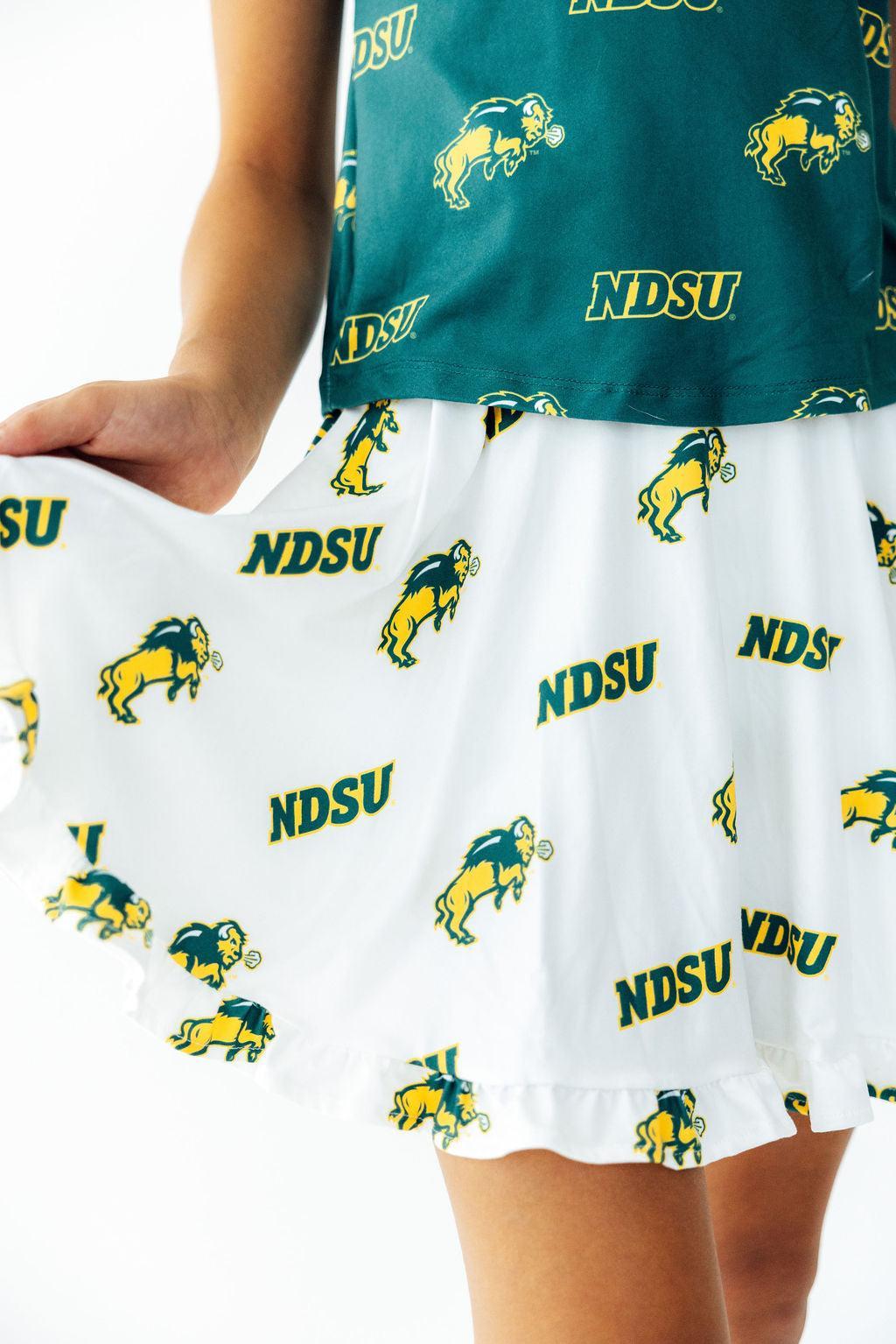 North Dakota State University White Bison Ruffle Twirl Skort by Mila & Rose ®