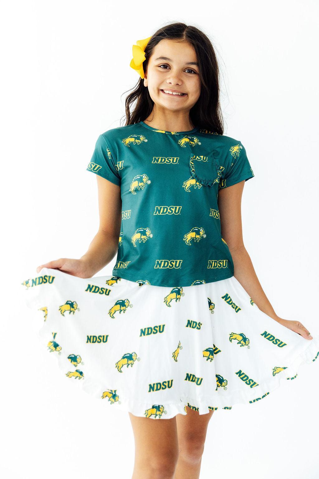 North Dakota State University White Bison Ruffle Twirl Skort by Mila & Rose ®