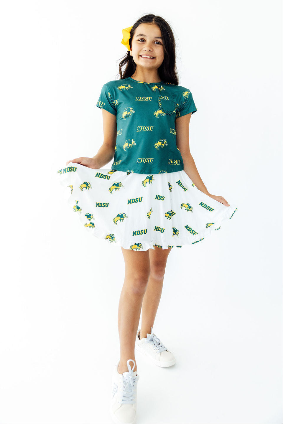 North Dakota State University White Bison Ruffle Twirl Skort by Mila & Rose ®