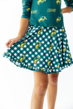 North Dakota State University Plaid Bison Ruffle Twirl Skort by Mila & Rose ®