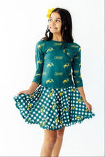 North Dakota State University Plaid Bison Ruffle Twirl Skort by Mila & Rose ®
