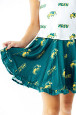 North Dakota State University Green Bison Ruffle Twirl Skort by Mila & Rose ®