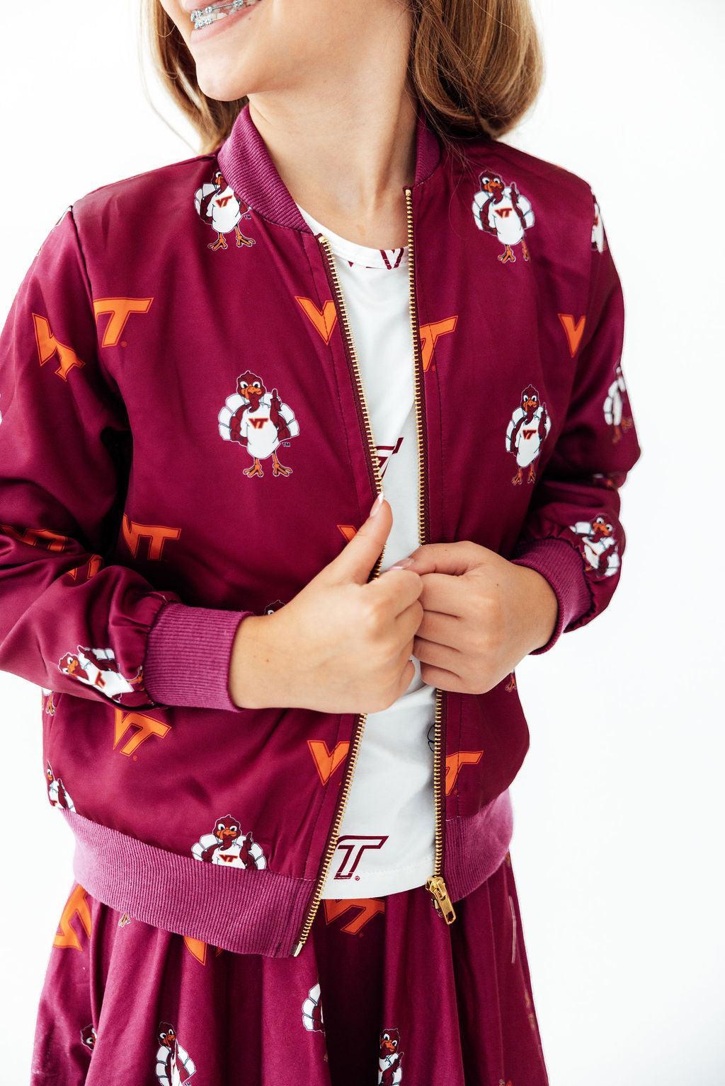 Virginia Tech Maroon Hokie Satin Jacket by Mila & Rose ®