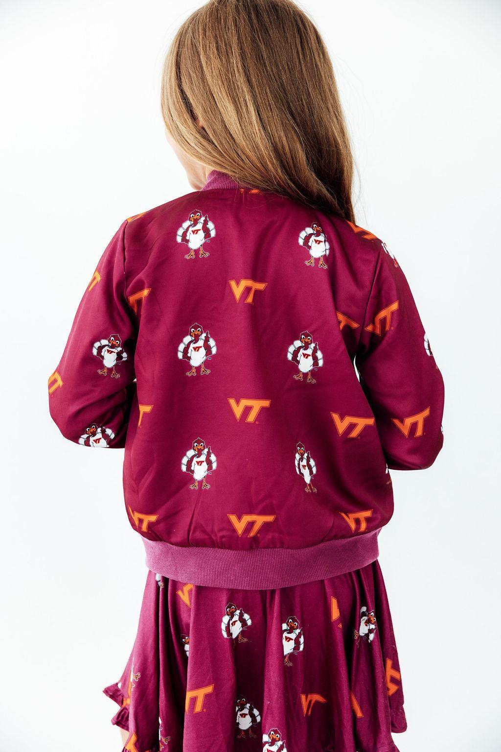 Virginia Tech Maroon Hokie Satin Jacket by Mila & Rose ®