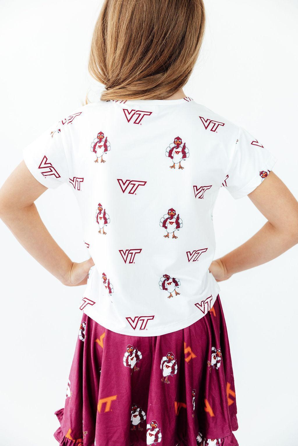 Virginia Tech White Hokie Ruffle Pocket Tee by Mila & Rose ®
