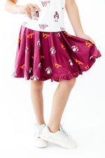 Virginia Tech Maroon Hokie Ruffle Twirl Skort by Mila & Rose ®