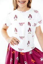 Virginia Tech White Hokie Ruffle Pocket Tee by Mila & Rose ®