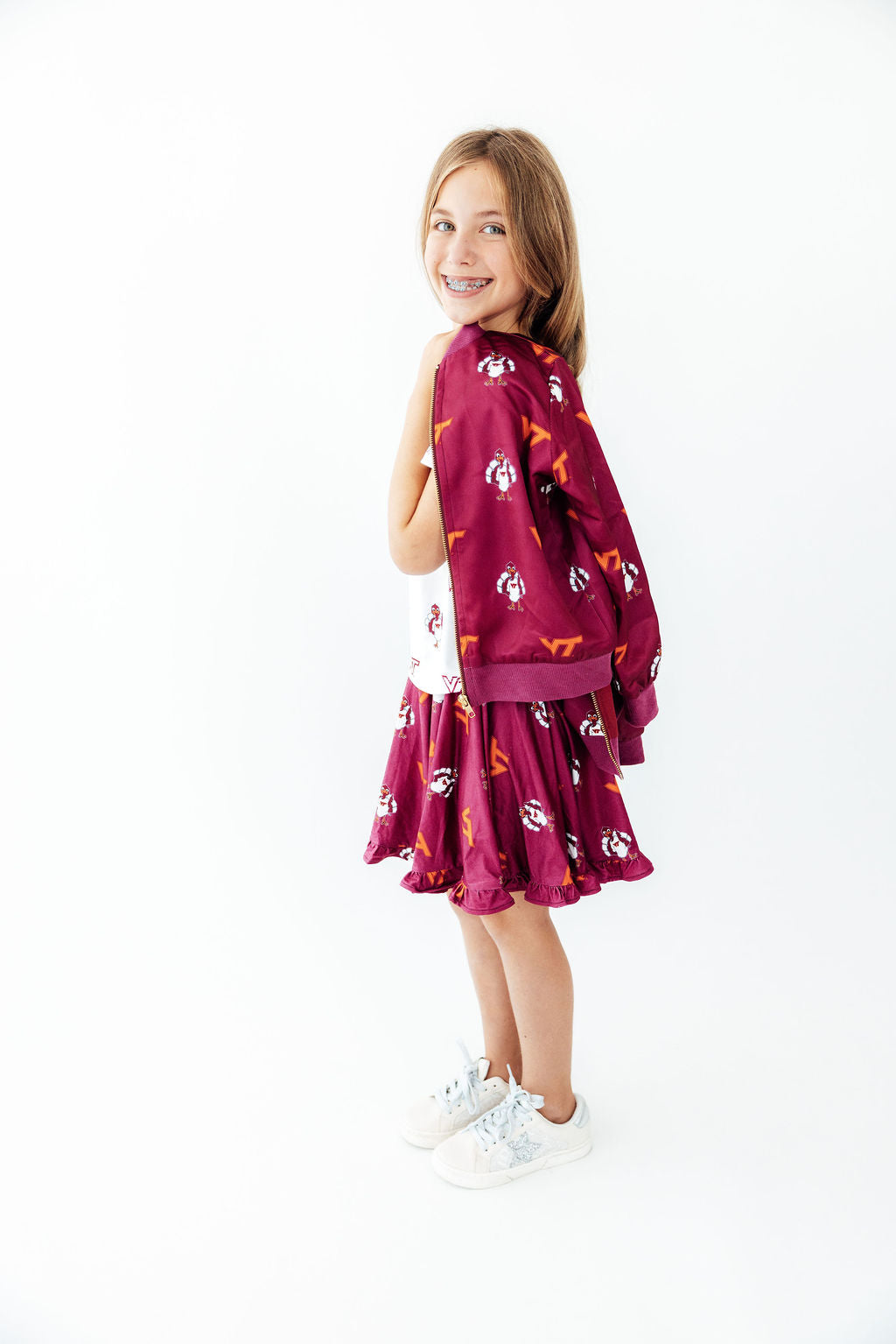 Virginia Tech Maroon Hokie Ruffle Twirl Skort by Mila & Rose ®