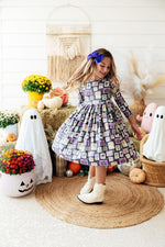 Trick or Treat L/S Pocket Twirl Dress by Mila & Rose ®