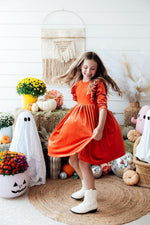 Pumpkin Spice Velvet Ruffle Twirl Dress by Mila & Rose ®