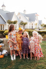 3/4 Sleeve Pocket Twirl Dress - Dandelions in Fall by Mila & Rose ®