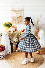 Plaid Pumpkins L/S Pocket Twirl Dress by Mila & Rose ®