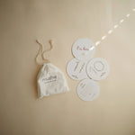 Mushie Milestone Cards for Newborn Baby Growth Documenting with Illustrated Watercolor Designs - Everetts Place Boutique - 